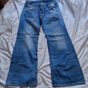 41. Replay Wide Leg Blue Jeans